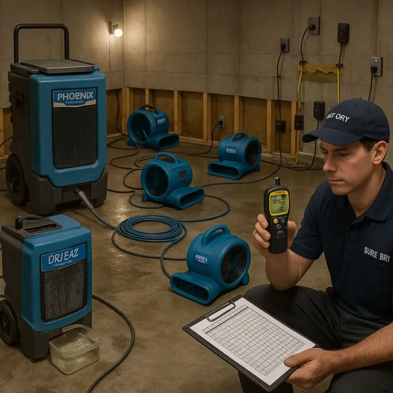 Structural Drying and Dehumidification process in Austin County, TX